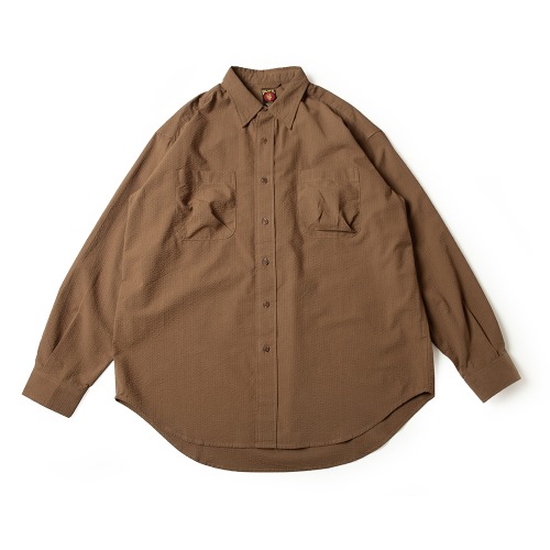 NATURE OVERFIT SHIRTS Brown 네츄널 오버핏 셔츠 브라운 Seersucker 시어서커